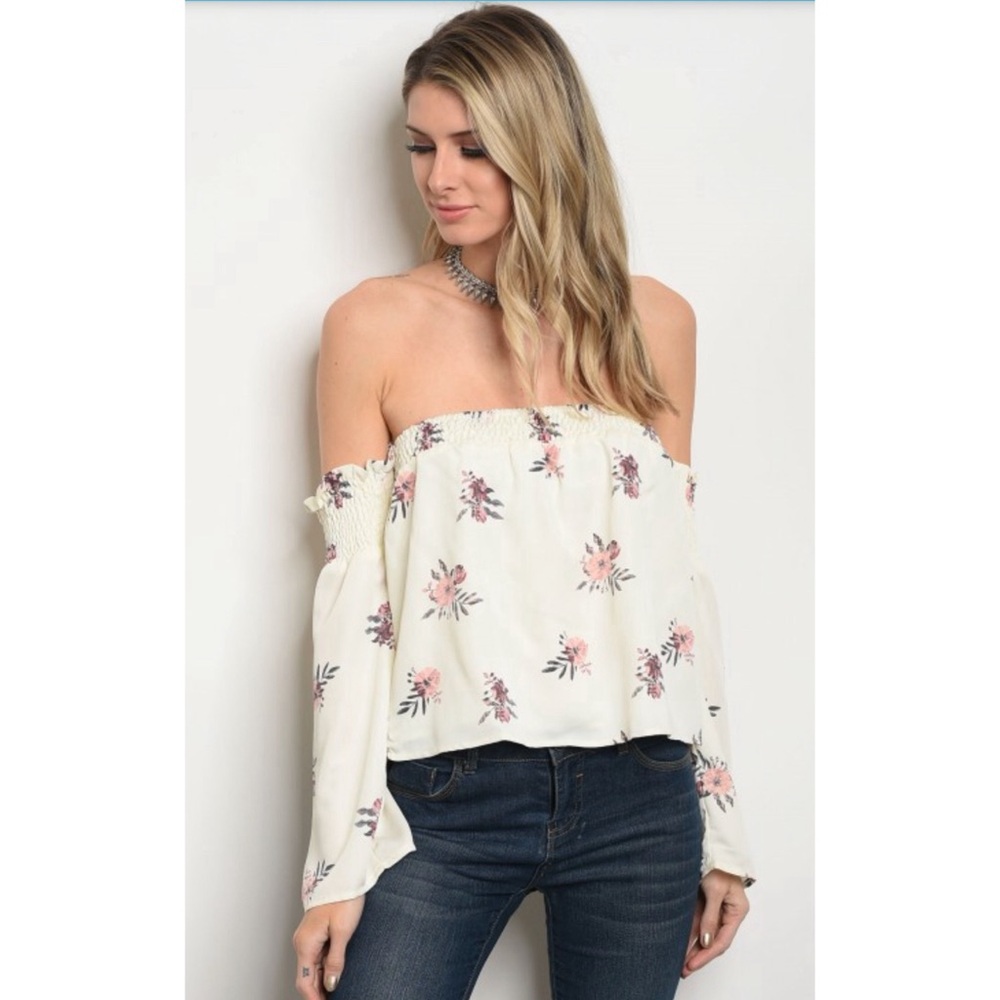 Off the shoulder floral print blouse boho summer style - Picture 6 of 9